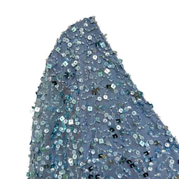 JS Collections Blue Sequin Long Sleeve Dress, Mother of the Bride, Groom, 14 - Picture 4 of 10